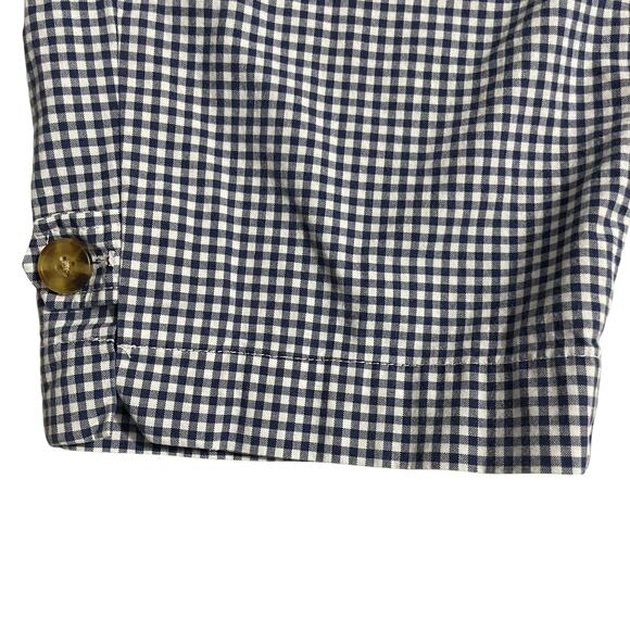 Talbots Womens Capri Pants Size 10 Navy Blue Gingham Plaid High Rise Zip Fly - Picture 7 of 12